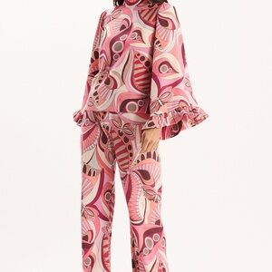 Tyler Boe Pink and Brown Patterned Set